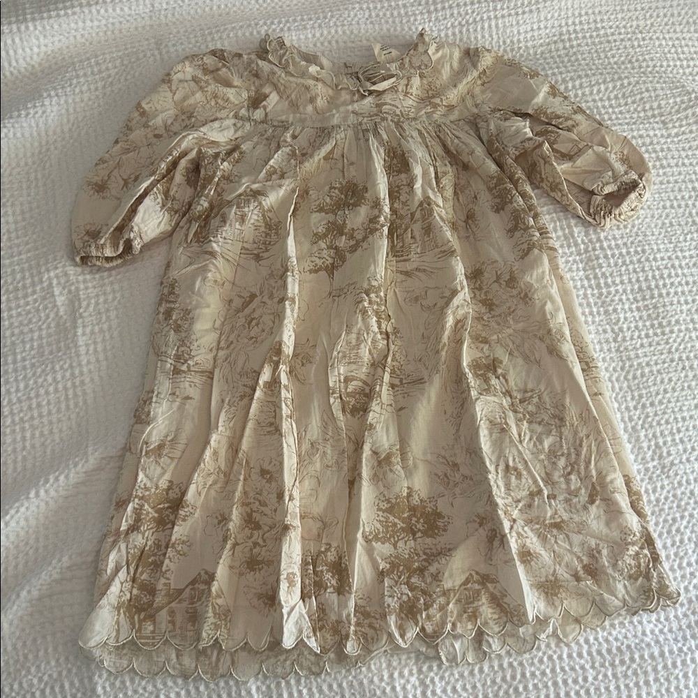 TEELA kids Elegant Cream and tan dress size 10